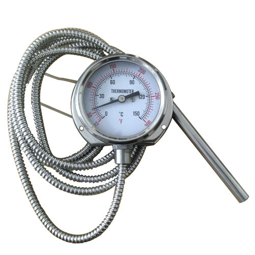 Thermometer / Gasdruck mit Fernleitung - 221RF12122-1 - Shanghai QualityWell industrial CO.,LTD. - mit Zifferblatt-Anzeige / IP65 / Tauchfühler
