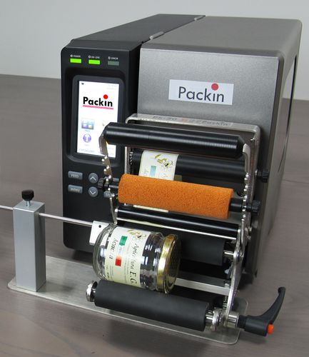 Selbstklebender Drucker mit Etikettenaufbringer - Pk-50-M - Packin.it - rundumschließend / Flasche