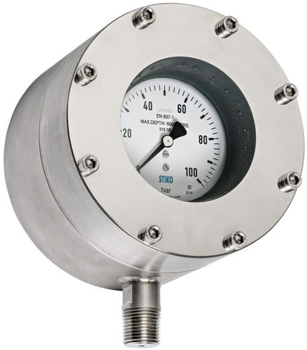Analoges Manometer - PBX-SS-CD - STIKO - Gewinde / Rohrfeder / für Schifffahrtsanwendungen