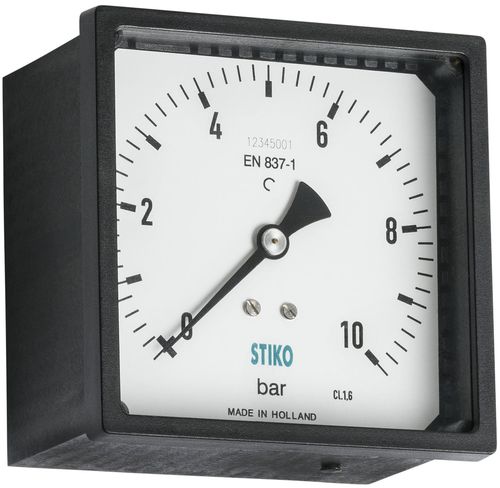 Analoges Manometer - STIKO - Rohrfeder / Niederdruck / mit quadratischem Gehäuse