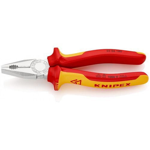 Kombinationszange - 03 06 180 - KNIPEX - für Draht / für Kabel / Stahl