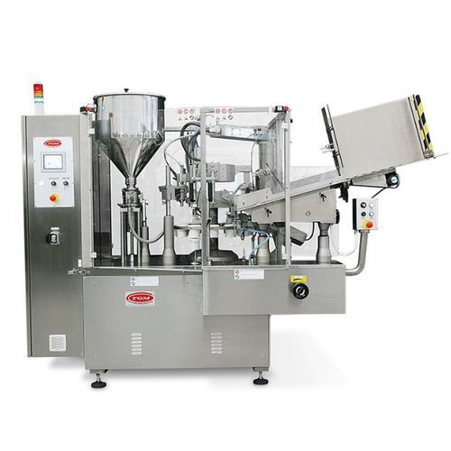 Elektrisch betätigte Abfüllmaschine mit Traysealer - TGM S420 - Adelphi - vollautomatisch / für Tuben / für pastöse Produkte