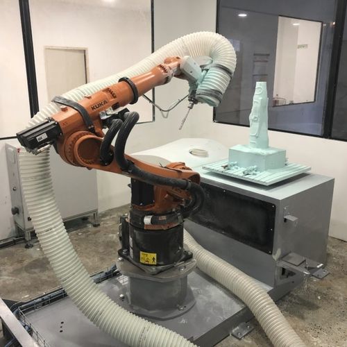 Fräsroboterzelle - ERM Automatismes - für Bearbeitungszentrum