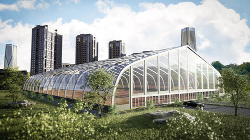 Modulares Gebäude - pol-plan - temporär / für gewerbliche Nutzung / Events