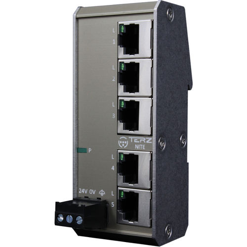 Ethernet-Switch / unmanaged - NITE-RF - TERZ Industrial Electronics GmbH - 5 Ports / für DIN-Schiene / RJ45