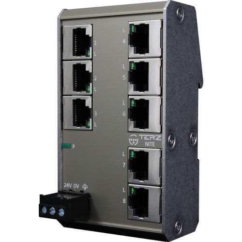 Ethernet-Switch / unmanaged - NITE-RF - TERZ Industrial Electronics GmbH - 8 Ports / für DIN-Schiene / RJ45