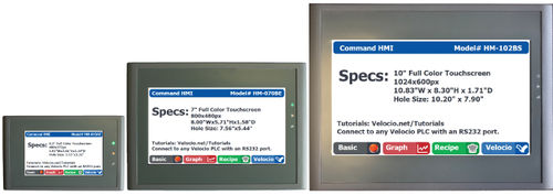 HMI mit Touchscreen - HM series - Velocio Networks - einbaufähig / 1920 x 1080 / 1024 x 600