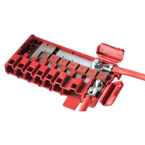 Voll ausgestatteter elektrischer kasten - Electro-mechanical components - LEONI - wandmontiert / Gummi / für Schutzschalter