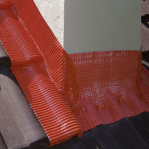 Aluminium-Mauerschutz - DELTA®-TOP FLEXX - DORKEN MKS - Butyl / braun / rot