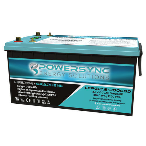 LiFePO4-Batterie - LFPG12.8-300G8D - POWERSYNC Energy Solutions - prismatisch / 12 V / IEC