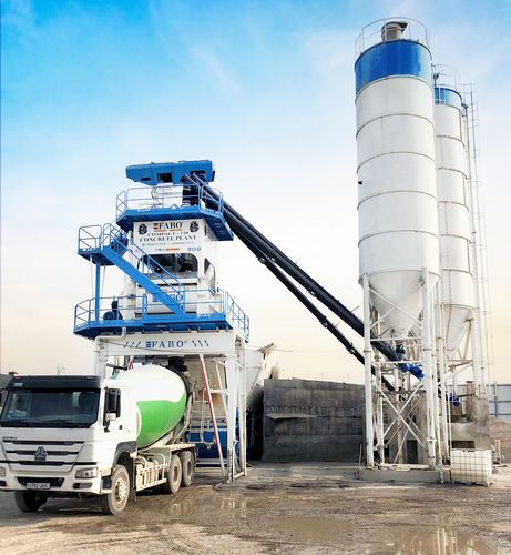 Festinstallierte Betonmischanlage - COMPACT-120 - Fabo Crushing Screening & Concrete Plants - kompakt / Becher