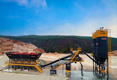 Festinstallierte Betonmischanlage - COMPACT-110 - Fabo Crushing Screening & Concrete Plants - kompakt / mit Bandförderer