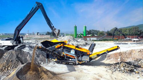 Mobiler Skalper-Sieb - FTB-1550 - Fabo Crushing Screening & Concrete Plants - für schwere Lasten / mit Bandförderer