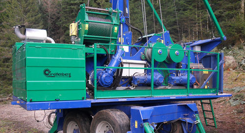 Mastkabel / Zum Rücken in Hanglagen und Gefällen - T3 1100 - greifenberg teleferiche - anhängermontiert
