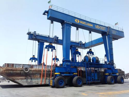 Portalkran mit Gummireifen - MBH - Nucleon (Xinxiang) Crane Co., Ltd. - für Schifffahrtsanwendungen / Zweiträger / hydraulisch
