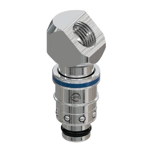 Schnellkupplung - HPS International - hydraulisch / mit Innengewinde / 45°-Winkel