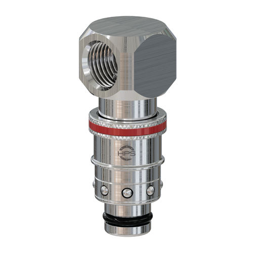 Schnellkupplung - HPS International - hydraulisch / mit Innengewinde / 90°-Winkel