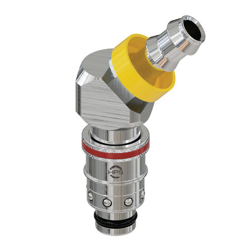 Schnellkupplung - HPS International - hydraulisch / 45°-Winkel / vernickeltes Messing
