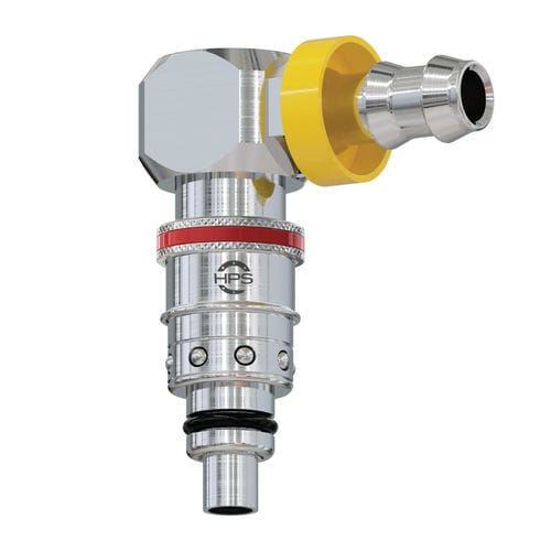 Anschluss mit Ventil - HPS International - hydraulisch / Push-to-Lock / 90°-Winkel