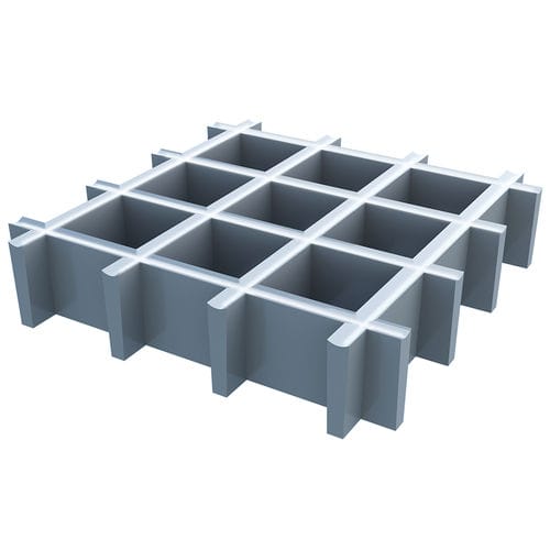 GFK-Gitterrost - GO series - P-TREX - mit Quadratmaschen / rutschfest / für hohe Chemikalienbeständigkeit