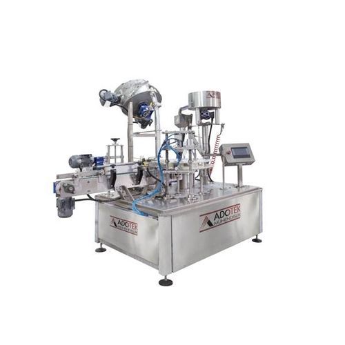 Automatische Füll Verschließ Etikettiermaschine - ADK 305 - Adotek Machine - für Nahrungsmittel / für Fruchtsaft / für Glas