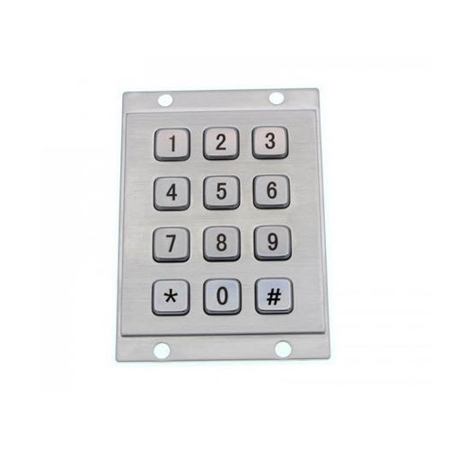 Nummernblock / 12 Tasten - D-8208A - ShenZhen DAVO Electronics Co., Ltd - einbaufähig / Edelstahl / Edelstahl