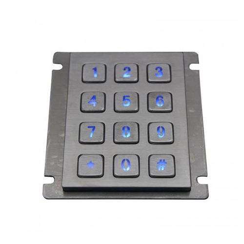 Nummernblock / 12 Tasten - D-8208J-1-Backligh - ShenZhen DAVO Electronics Co., Ltd - einbaufähig / Edelstahl / Legierung