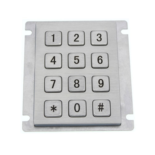 Nummernblock für Zugangskontrolle - D-8208J-1 - ShenZhen DAVO Electronics Co., Ltd - 12 Tasten / einbaufähig / Aluminiumlegierung