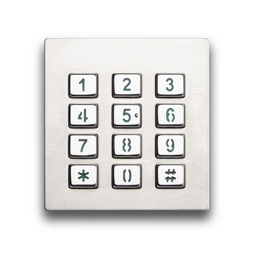 Nummernblock / 12 Tasten - D-8208H - ShenZhen DAVO Electronics Co., Ltd - einbaufähig / Metall / Edelstahl