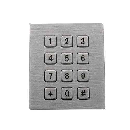 Nummernblock / 12 Tasten - D-8208J - ShenZhen DAVO Electronics Co., Ltd - einbaufähig / Metall / rostfrei