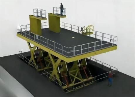 Festinstallierte Scherenarbeitsbühne - Jinan Gradin Machinery Co., Ltd. - hydraulisch / für die Luftfahrt / für Schwerlasten