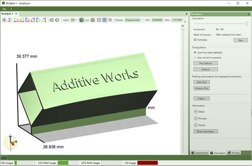 Analysesoftware - PRE - Additive Works - Simulation / Flächenverformungs-Modellierung / Schneid