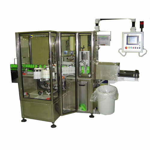 Doppelseitige Etikettiermaschine - EDF 100 - SACMO - PLC-gesteuert / für Flaschen
