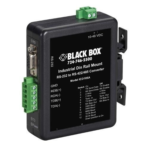 RS-485-Wandler - ICD107A - Black Box - Modbus / Repeater / Hutschienen