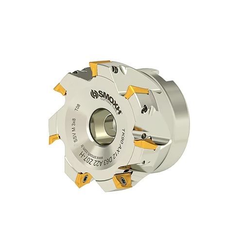 Walzenstirnfräser - TK90 AX12 D63 A22 Z07-H - SMOXH CUTTING TOOLS - 1/4 Kreis / Eckradius / mit austauschbaren Wendeschneidplatten