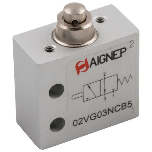 Pneumatik-Wegeventil / mit Klappe - 02VG series - AIGNEP - mit manueller Bedienung / 3/2-Wege / normal geschlossen