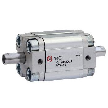 Kompakter Zylinder - QJ1225 - AIGNEP - pneumatisch / mit Querverstrebung / mit Magnetkolben