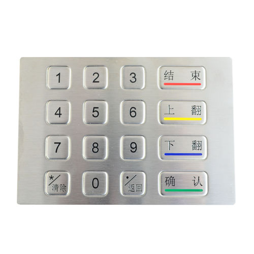 Nummernblock / 16 Tasten - KY2130 - Shenzhen KEYU Co., Ltd  - einbaufähig / Edelstahl / USB