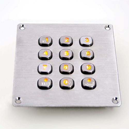 Nummernblock / 12 Tasten - KY2083A - Shenzhen KEYU Co., Ltd  - einbaufähig / Edelstahl / USB