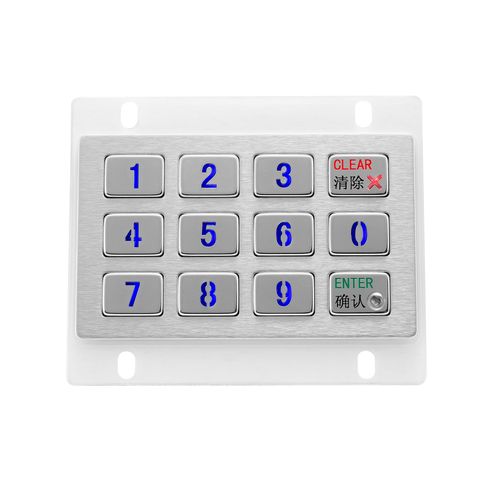 Hinterleuchteter Nummernblock - KY2120-LED - Shenzhen KEYU Co., Ltd  - 12 Tasten / einbaufähig / Edelstahl