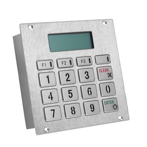 Nummernblock mit LCD-Anzeige - KY2388FR - Shenzhen KEYU Co., Ltd  - 16 Tasten / einbaufähig / Edelstahl
