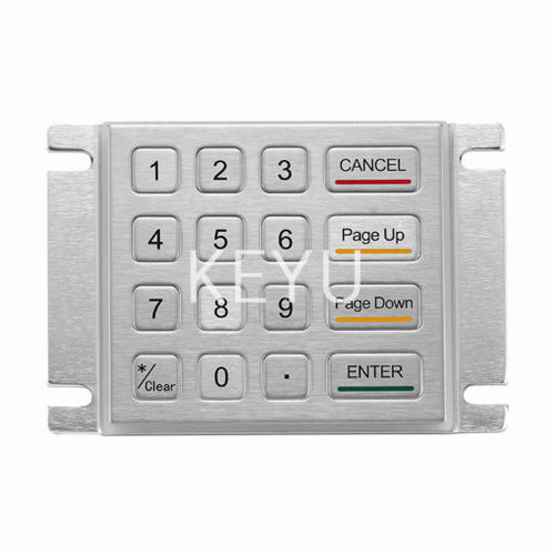 Nummernblock / 16 Tasten - KY2088A - Shenzhen KEYU Co., Ltd  - einbaufähig / Edelstahl / RS-232