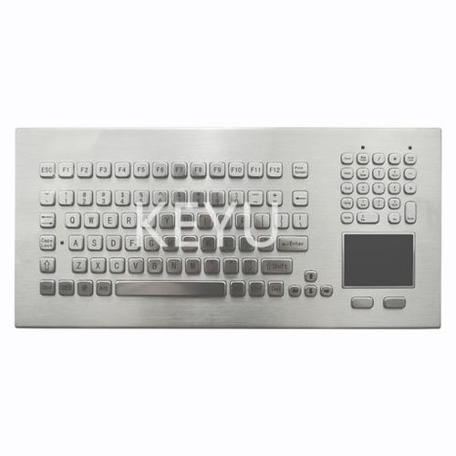 Tastatur / gebürsteter Edelstahl - KY-PC-MT385 - Shenzhen KEYU Co., Ltd  - einbaufähig / mit mechanischen Tasten / 2 Maustasten