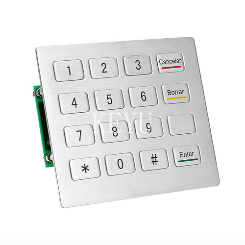 Nummernblock / 16 Tasten - KY2116R - Shenzhen KEYU Co., Ltd  - einbaufähig / gebürsteter Edelstahl / RS-232