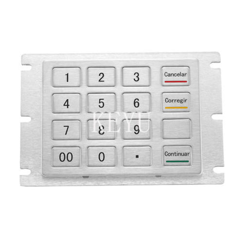 Nummernblock / 16 Tasten - KY2121 - Shenzhen KEYU Co., Ltd  - einbaufähig / gebürsteter Edelstahl / RS-232