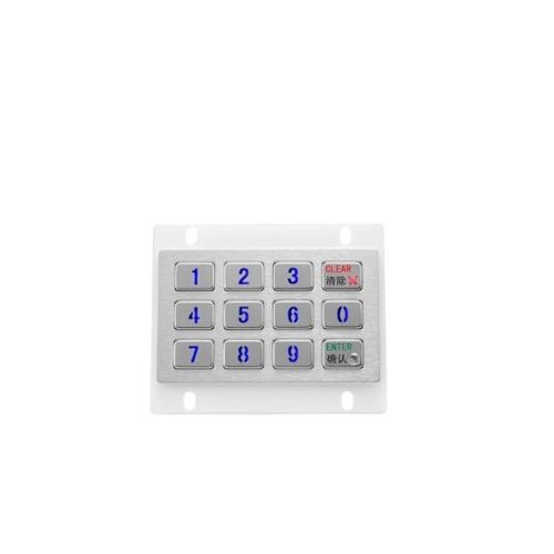 Hinterleuchteter Nummernblock - KY2120-LED - Shenzhen KEYU Co., Ltd  - 12 Tasten / einbaufähig / Edelstahl