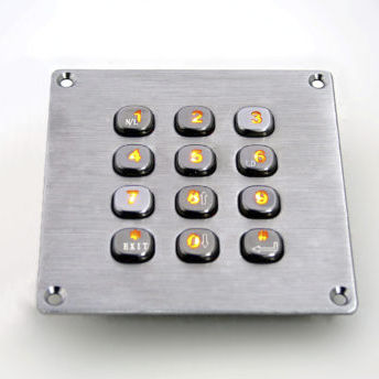 Hinterleuchteter Nummernblock - KY2083-LED - Shenzhen KEYU Co., Ltd  - 12 Tasten / einbaufähig / Edelstahl