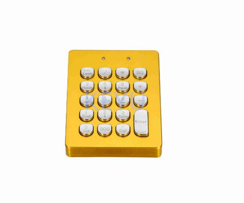 Gold-Nummernblock - KY-U90 gold - Shenzhen KEYU Co., Ltd  - 19 Tasten / einbaufähig / gebürsteter Edelstahl