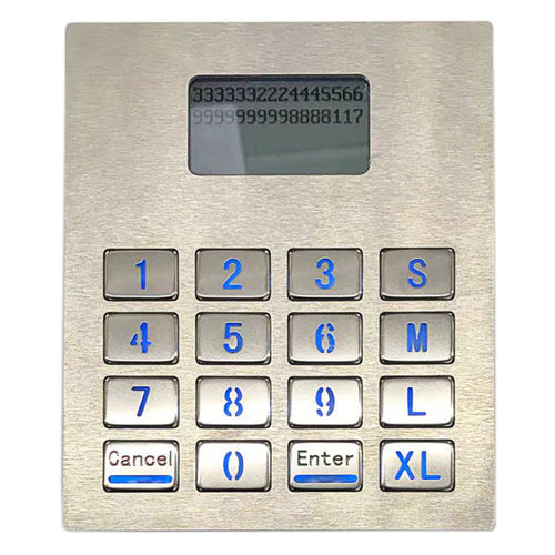 Nummernblock mit LCD-Anzeige - KY-3088LP-12864-B - Shenzhen KEYU Co., Ltd  - 16 Tasten / einbaufähig / gebürsteter Edelstahl