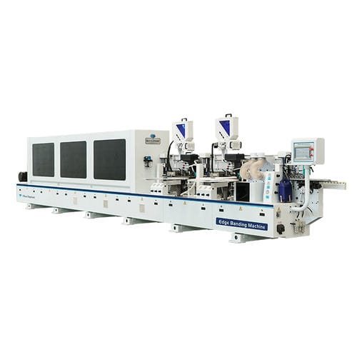 Vollautomatische Kantenanleimmaschine - E-70JDSR - Jinan Blue Elephant CNC Machinery Co.,Ltd - für Holz / für Paneele / mit Leimapplikator